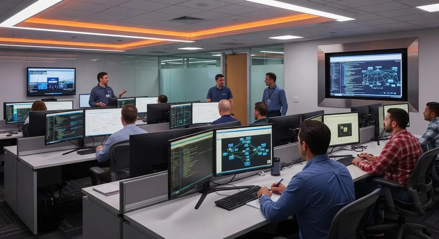 Server rack with network cabling